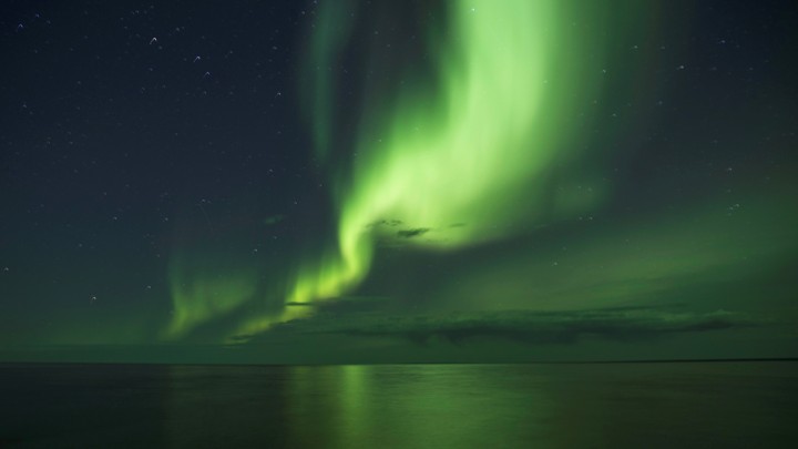 The aurora borealis over Canada in 2016