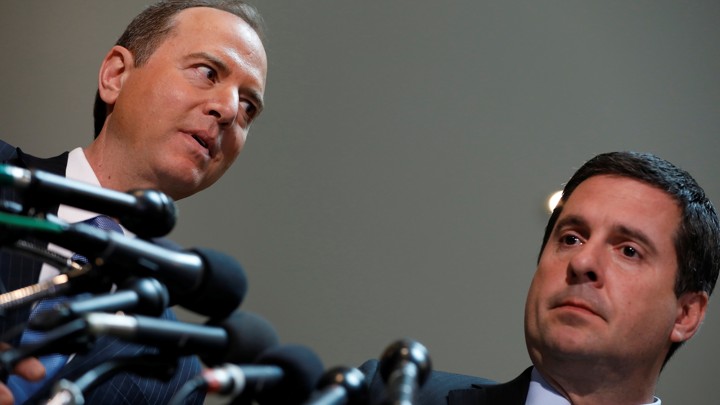 Devin Nunes and Adam Schiff speak to the media.