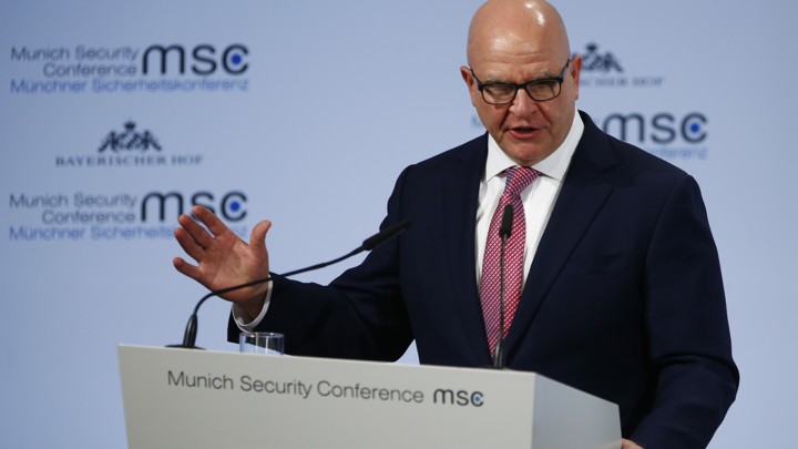 U.S. National Security Adviser H.R. McMaster talks at the Munich Security Conference