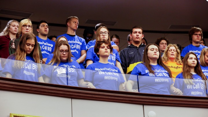 Marjory Stoneman Douglas High School students at the Florida Capitol