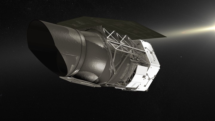 An illustration of NASA’s Wide Field Infrared Survey Telescope (WFIRST)