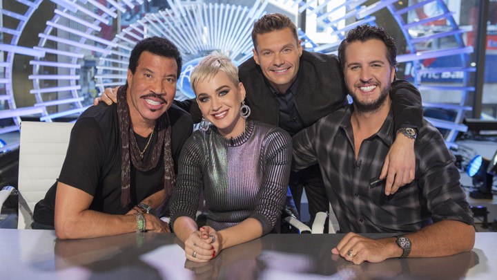 Lionel Richie, Katy Perry, Ryan Seacrest, and Luke Bryan