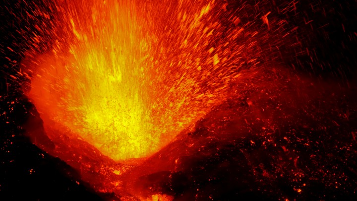 An erupting volcano