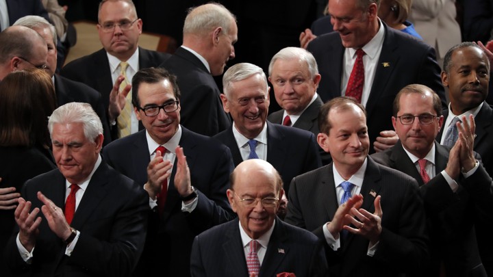 Cabinet members applauding