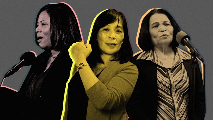 A collage of Natalicia Tracy, Judith Daluz, and Nena Ruiz