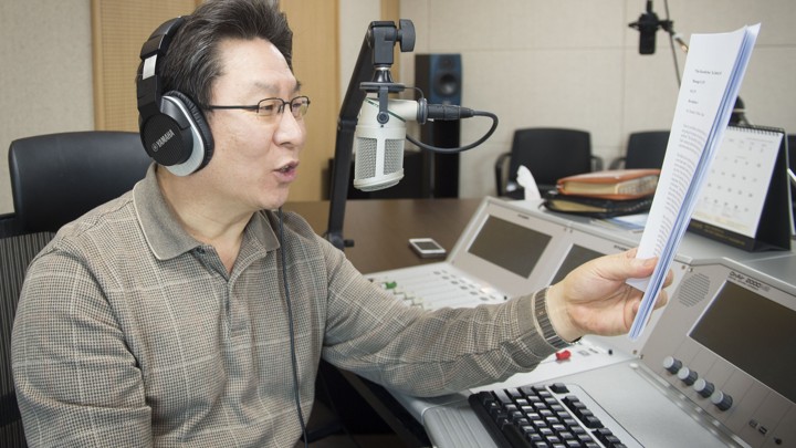 Chung Soo Kim is a radio host who has worked with the Far East Broadcasting Company for more than 20 years. (Alan Mittelstaedt)