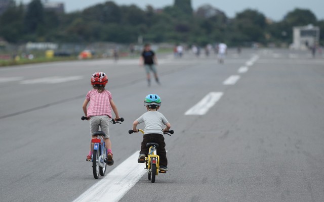 Two children on bikes