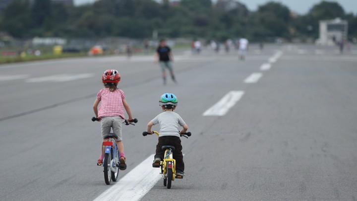 Two children on bikes
