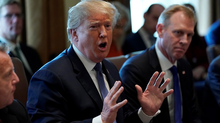 President Donald Trump holds a cabinet meeting at the White House in Washington on April 9, 2018.