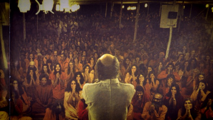 A still of Bhagwan Shree Rajneesh in 'Wild Wild Country'