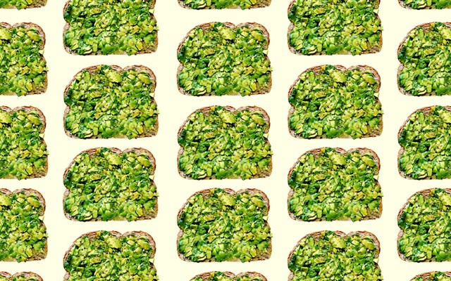 Columns of avocado toast