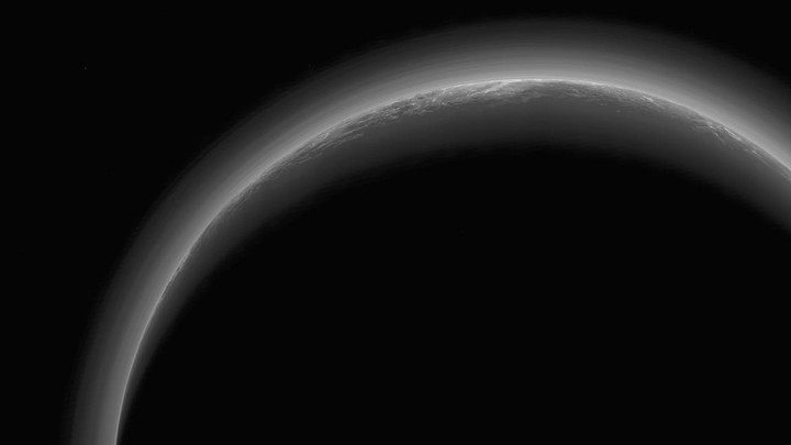 A silhouette of a planet or moon