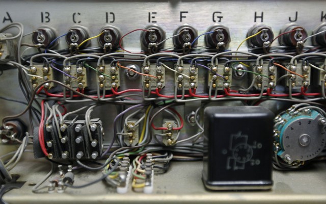 A series of circuits and wires labeled with the letters of the alphabet