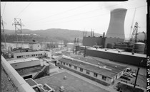 Black-and-white photo of the Shippingport Atomic Power Station