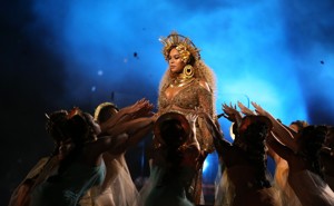 Beyonce performs at the Grammy Awards in Los Angeles in 2017.