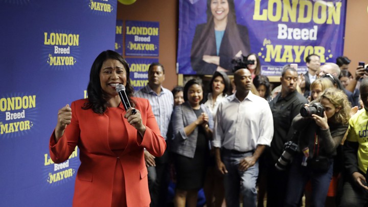 London Breed at a campaign event
