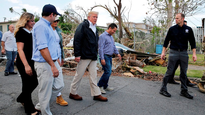 Brock Long and Donald Trump in Puerto Rico