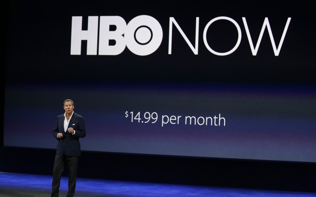 HBO CEO Richard Plepler talks about HBO Now for Apple TV during an Apple event in San Francisco.