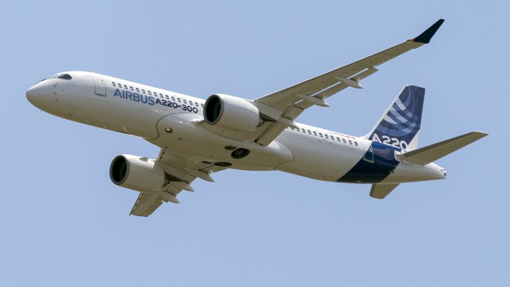 A plane flying in the sky