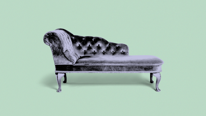 A photo of a therapist's couch