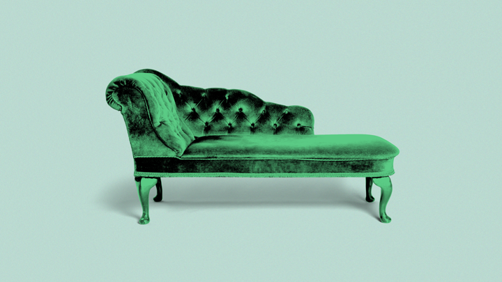An image of a therapist's couch