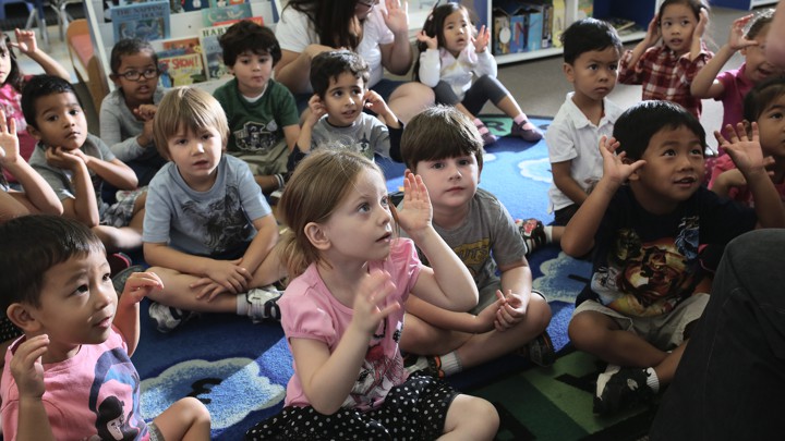 Children at Scripps Ranch KinderCare in San Diego. 