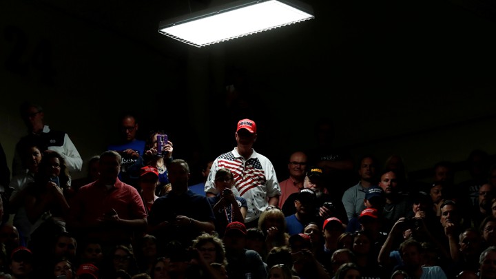 Donald Trump supporters at a rally in Elkhart, Indiana, in May 2018