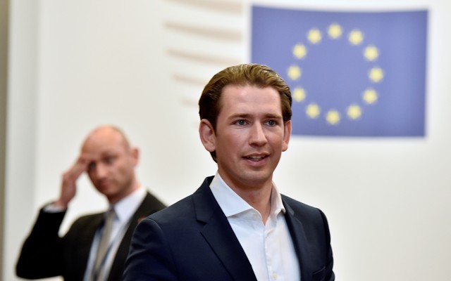 Austrian Chancellor Sebastian Kurz leaves a European Union leaders summit in Brussels, Belgium, June 29, 2018. 