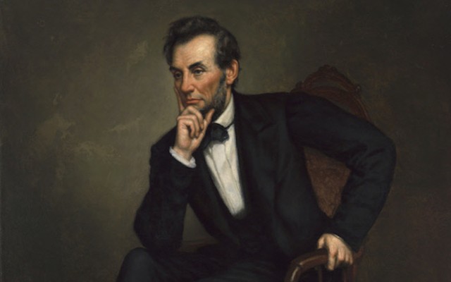 This 1887 oil painting is one of four portraits of Abraham Lincoln that George Peter Alexander Healy painted after the president's death.