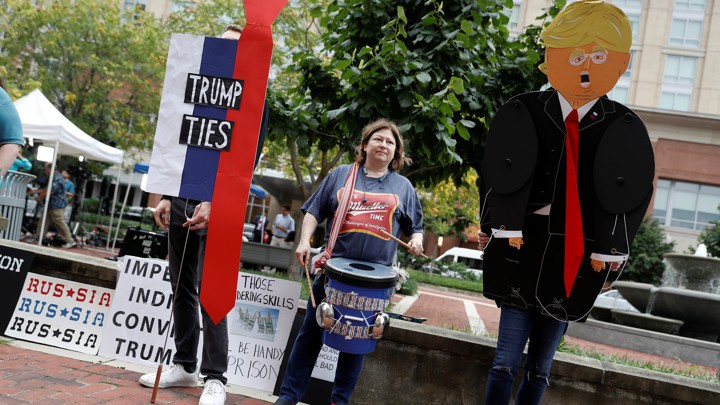 Protesters outside a U.S. district courthouse on Tuesday