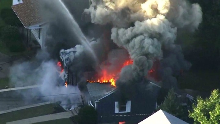 A house on fire