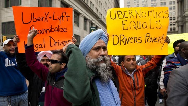 Drivers protest "Ubernomics"