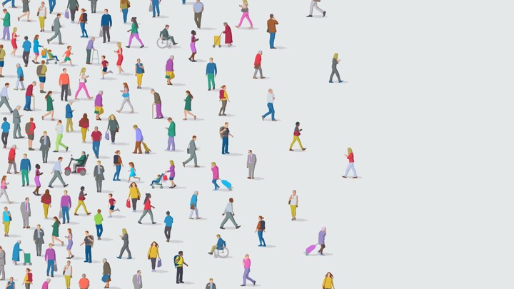 Illustration of a group of people walking