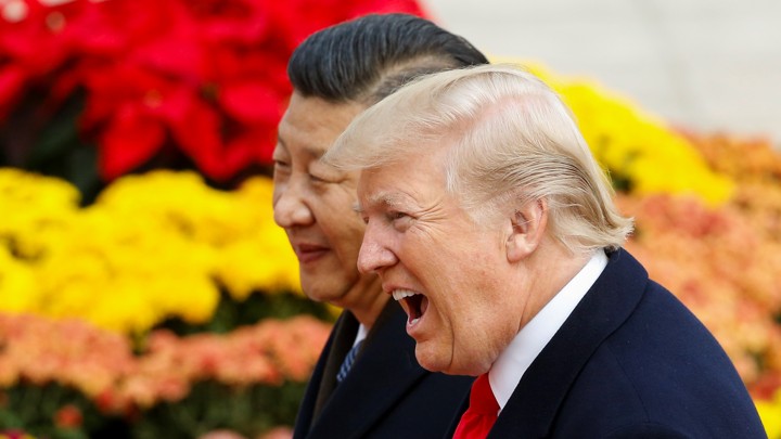 Donald Trump and Xi Jinping meet in Beijing in 2017.