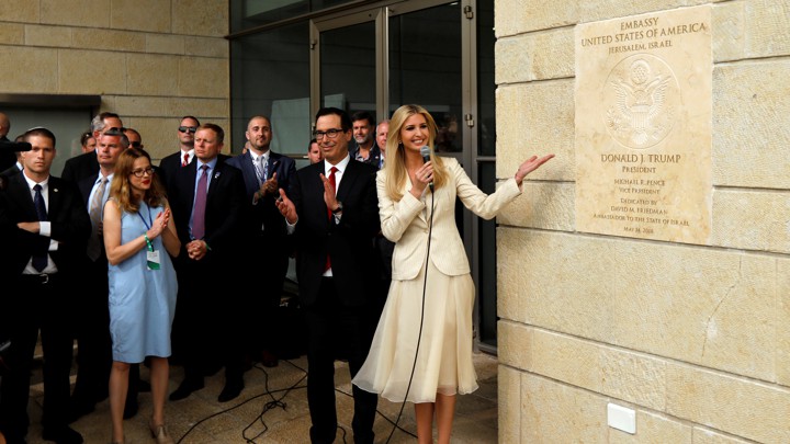 Ivanka Trump and Steven Mnuchin at the dedication ceremony of the new U.S. embassy in Jerusalem on May 14, 2018