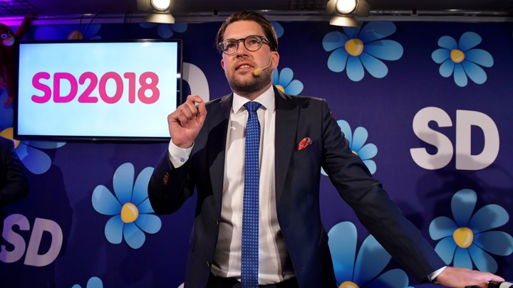 The Sweden Democrats party leader, Jimmie Åkesson
