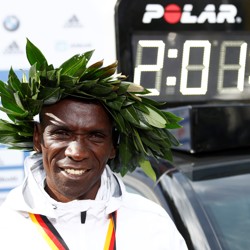 Eliud Kipchoge of Kenya after setting a new world record in the marathon on Sunday in Berlin.