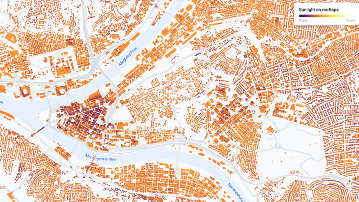 A screenshot from Google's new Environmental Insights Explorer