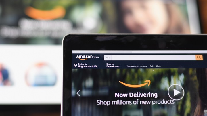 A computer screen showing Amazon's Australia homepage