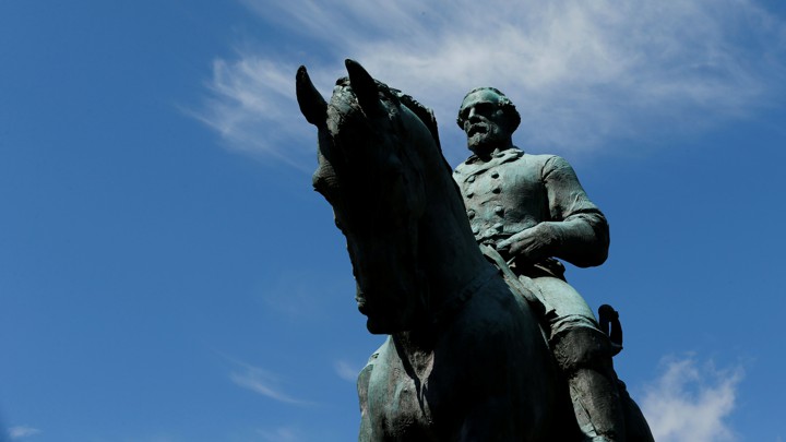A statue of Robert E. Lee in Charlottesville, Virginia