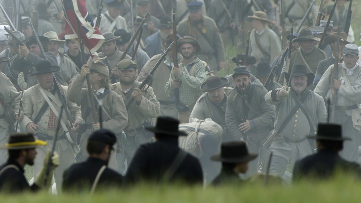 A Civil War reenactment