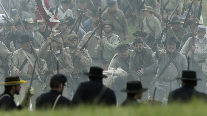 A Civil War reenactment