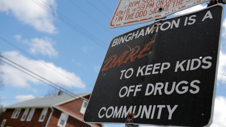 A D.A.R.E. sign in Binghamton