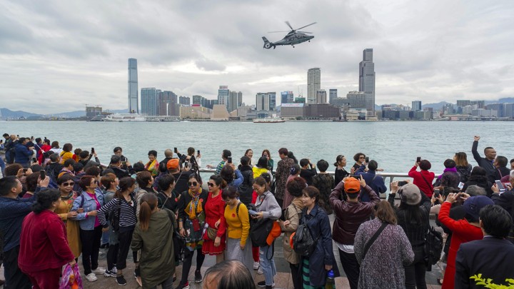 Tourists from the Chinese mainland visit Hong Kong.