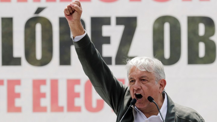 Andrés Manuel López Obrador speaks during a rally in Mexico City on September 29, 2018.