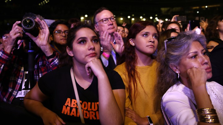 Supporters react as Beto O'Rourke concedes to Ted Cruz.