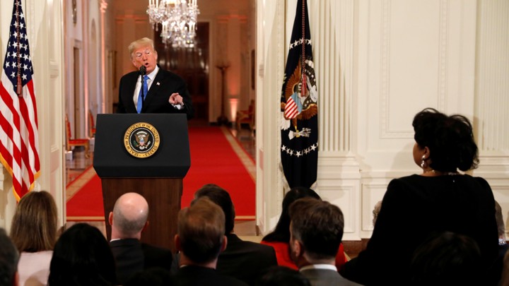 President Trump at a White House news conference