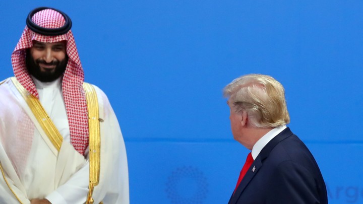 Trump glances at—and walks past—Saudi Crown Prince Mohammed bin Salman on the sidelines of the G20 in Buenos Aires.