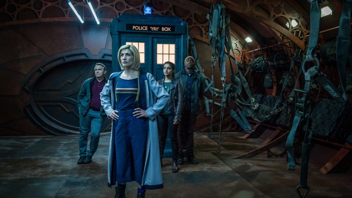 From left to right: Bradley Walsh as Graham, Jodie Whittaker as the Doctor, Mandip Gill as Yaz, and Tosin Cole as Ryan in 'Doctor Who'