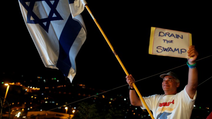 A Trump supporter during a convention organized by the Israeli branch of the U.S. Republican Party in Jerusalem on October 26, 2016